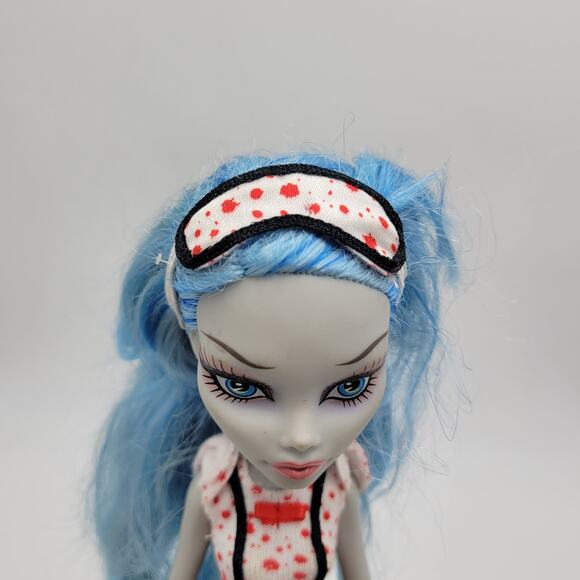 Monster High Doll Ghoulia Yelps 10.5" Tall Blue Red Dead Tired Accessories - Picture 6 of 12